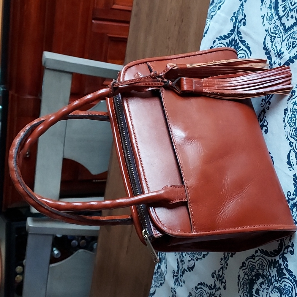 Patricia Nash Leather Small Satchel, Vintage